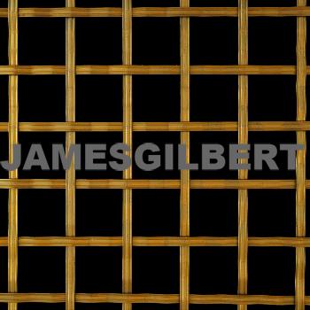 Handwoven Brass Decorative Grille with 5mm Reeded Wire and 25mm Square Aperture
